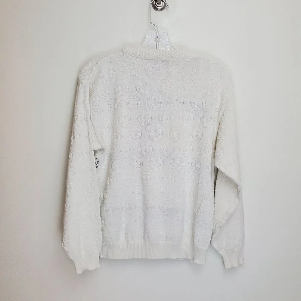 Winona Knits vintage floral granny knit crew neck sweater - Picture 5 of 9